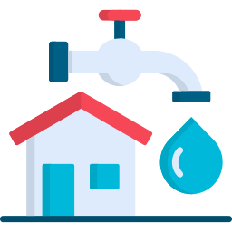 Water line facilities through pipe to each plot